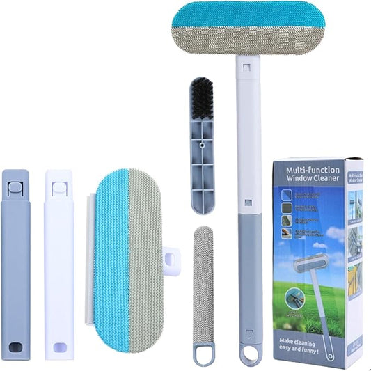 24'' Multifunctional Pet Hair Remover & Window Screen Cleaner, 4-in-1 Reusable Lint Brush with Extra Long Handle & Storage Hook, Gentle on Couch, Carpets, Bedding, Car Seats, Laundry for Cat Dog Hair