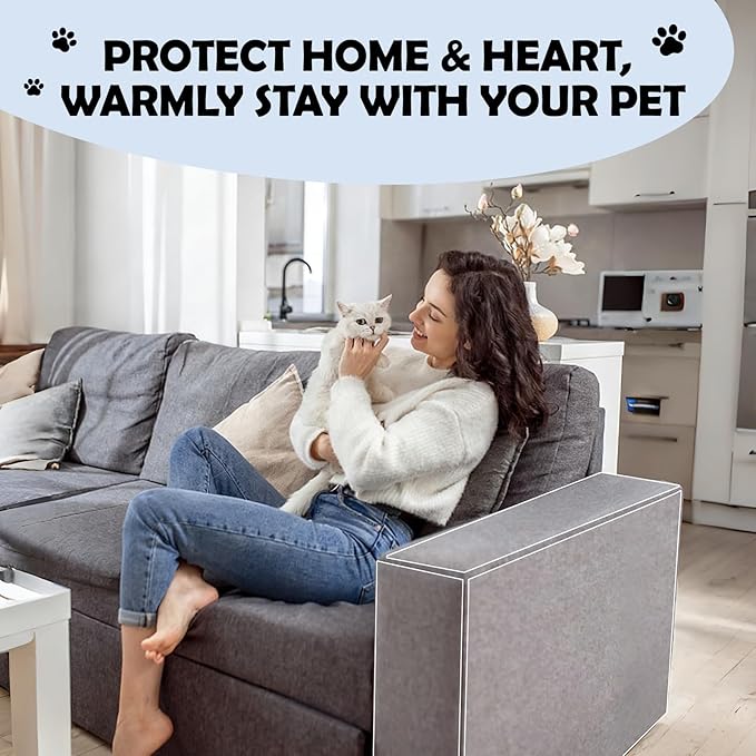 Cat Scratch Furniture Protector Set, Single-Sided Couch Protector from Cats Claws, Cat Anti Scratch for Furniture, Cats Scratching, Couch, 2 Rolls(196.8"X15.8" + 118.1"X7.9") with 50 Twist Pins