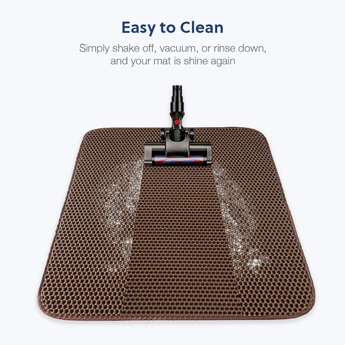 WePet Cat Litter Mat, Kitty Litter Trapping Mat, Honeycomb Double Layer Mats, No Phthalate, Urine Waterproof, Easy Clean, Scatter Control, Catcher Litter Tray Box Rug Carpet