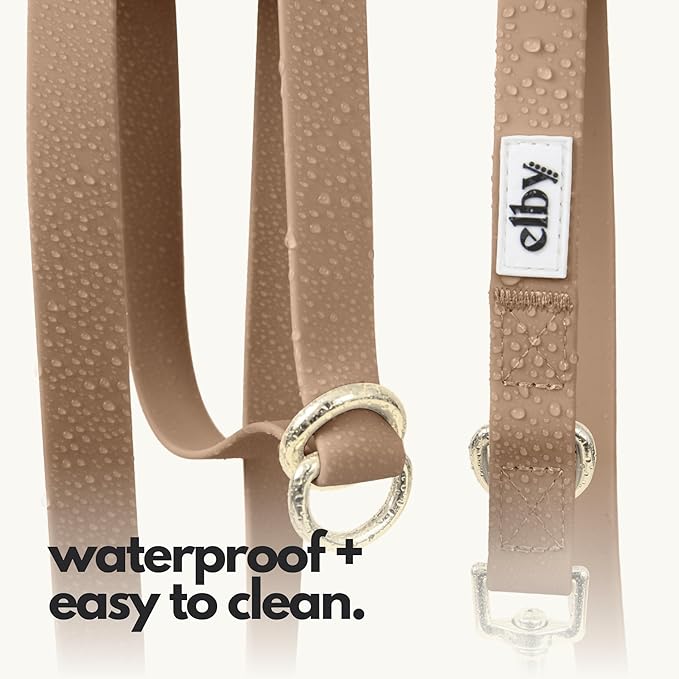 elby - Hands Free Dog Leash with Treat Pouch - Dog Walking Accessories - Dog Training Leash with Fanny Pack - Dog Accessories and Walking Essentials - Medium and Large Dogs (Dark Beige, Regular)