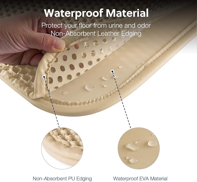 WePet Cat Litter Mat, Kitty Litter Trapping Mat, Honeycomb Double Layer Mats, No Phthalate, Urine Waterproof, Easy Clean, Scatter Control, Catcher Litter Tray Box Rug Carpet