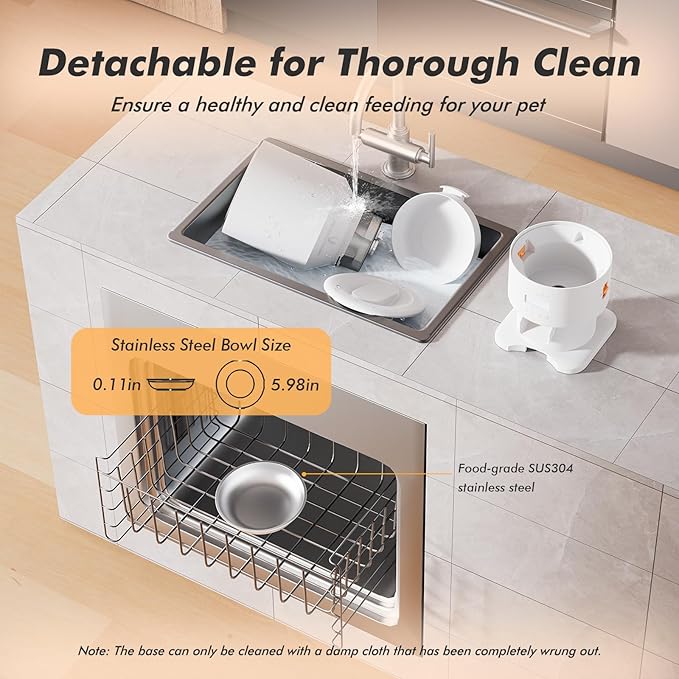 Automatic Cat Feeder - 5L Anti-Clog Cat Food Dispenser Keeps Dry Food Fresh, 10s Voice, 1-6 Meals/Day, Programmable Portions, 180-Day Battery Life, Easy to Clean Auto Pet Feeder for Multi Cats & Dogs