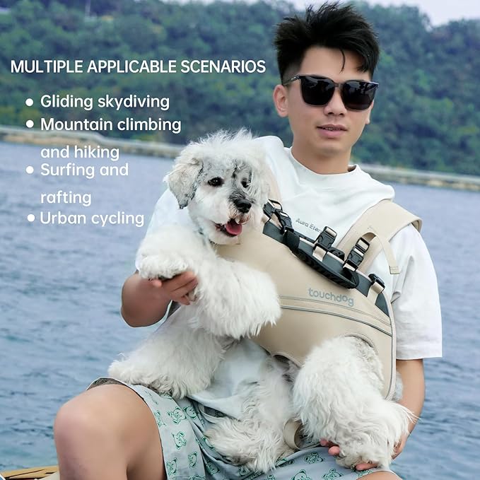 Dog Backpack Carrier for Large Dogs - Hands-Free Pet Travel Pack with 6-Point Safety System, Waterproof & Reflective Design for Motorcycle, Hiking, Surfing (Black, X-Large)