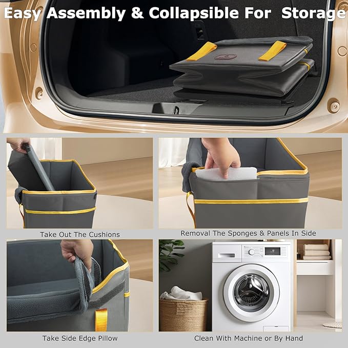 Dog Car Seat for Small Dogs, Fuzzy Dog Car Seat Up to 25lbs Stable, Waterproof, Foldable with Clip-On Safety Leash, Pet Booster Seat Suitable for Front and Rear Seats