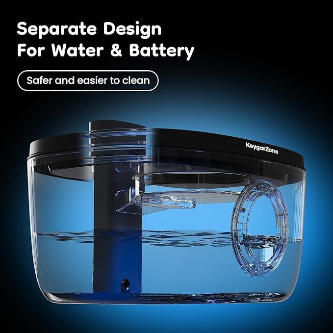 Wireless Cat Water Fountain: 5L Stainless Steel Pet Water Fountain for Cats & Dogs, Automatic Battery Operated Water Dispenser, Ultra-Quiet Indoor Fountain with Filter