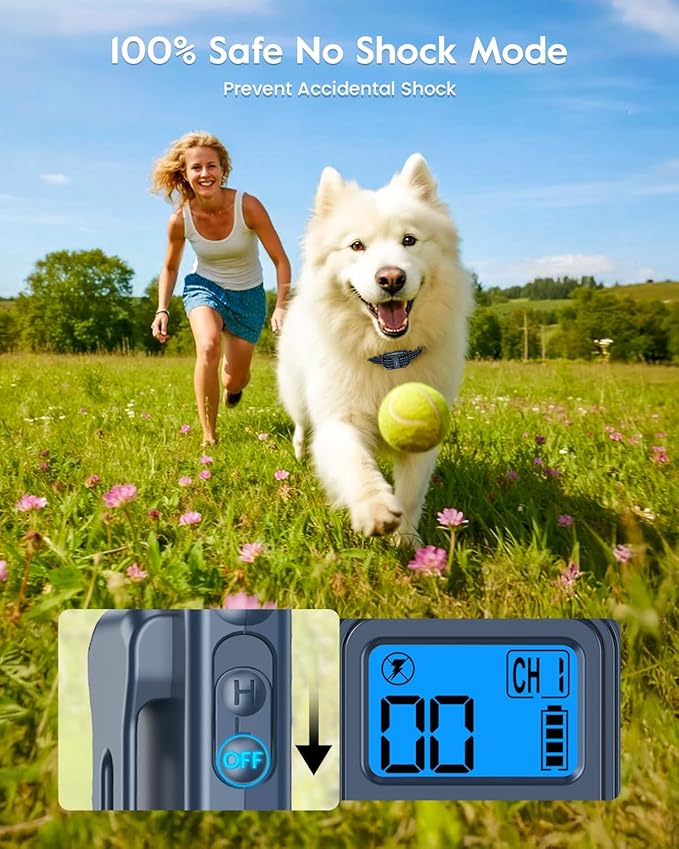 Dog Training Collar with 7 Training Modes, 4200Ft Remote Electronic Dog Shock Collar, Electric Shock Collar for Small Medium Large Dogs,Dark Blue