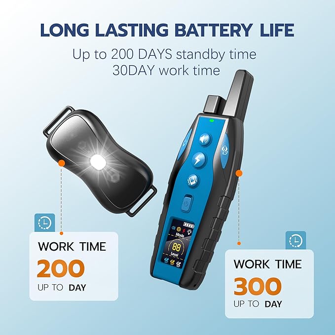 Dog Shock Collar with Remote Control - 3300Ft Dog Training Collar for Dogs 60-100lbs Waterproof, Adjustable E Collar Beep Shock Vibration Modes with Flash Light for Small Medium Large Dogs