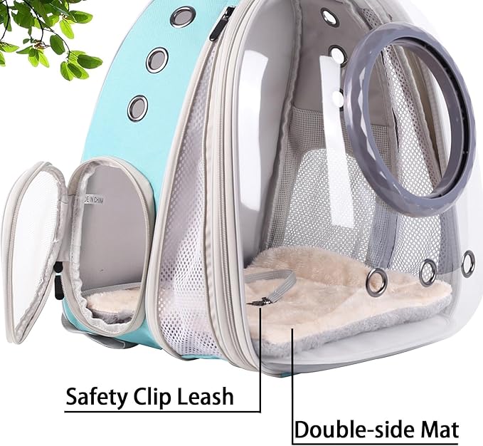 Large Cat Backpack Carrier, 20 Pounds Cat Carry Bookbag, Space Capsule Astronaut Clear Bubble Front Extension to Transport Small Puppy Bunny