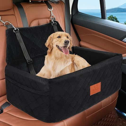 Dog Car Booster Seat for Large & Medium Dogs – Washable, Safe & Comfortable (Up to 55 lbs)