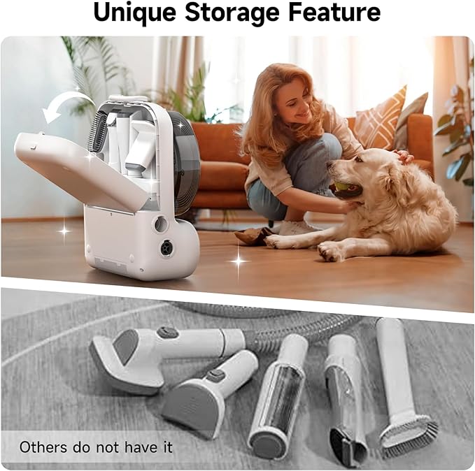 ELS PET Dog Grooming Vacuum & Dryer Kit, 15000Pa Pet Vacuum for Shedding, 2.5L Dust Cup for Dog Grooming Kit, 3 Suction Modes for Dogs and Cats