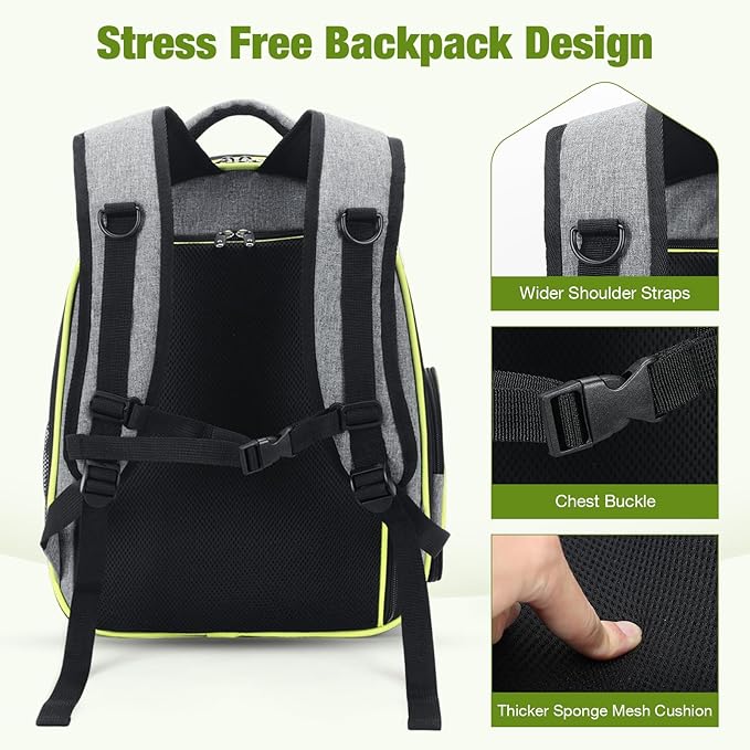 Lekereise Cat Backpack Carrier, Expandable Large Space Cat Bubble Backpack for Kitty Small Dog up to 18lbs, Transparent Pet Carrier for Travel, Hiking, Walking & Outdoor, Large, Gray