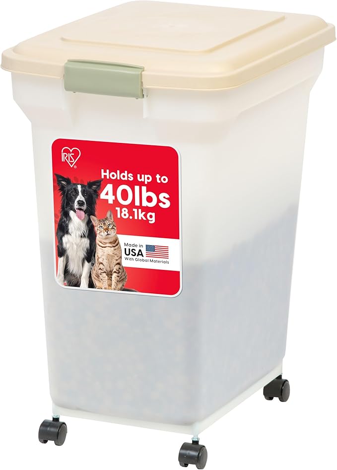 IRIS USA 67 quart Airtight Pet Food Container, Almond (300689)