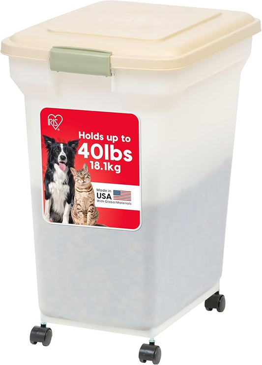 IRIS USA 67 quart Airtight Pet Food Container, Almond (300689)