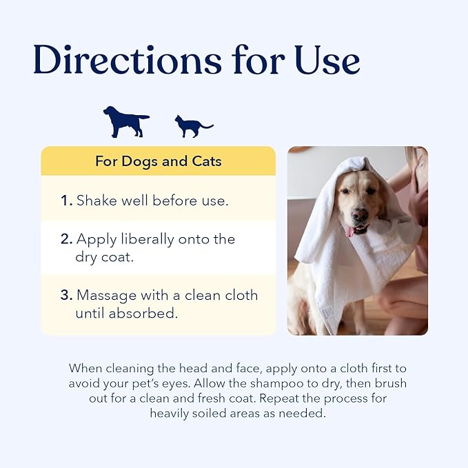 Honest Paws Dog Dry Shampoo - Waterless No Rinse Spray Formula Reducing Itch Cleanse Hydrate Nourish Dry Skin and Smelly Coat Help Decrease Odor Shedding and Allergies - Mandarin & Berry - 8 oz