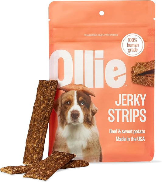 Ollie Beef & Sweet Potato Jerky Dog Treats, 5 oz Pack of 1, All Natural, Healthy Snacks, Made with Real Meat, Human Grade, for Dogs