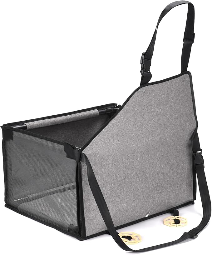 Small Dog Car Seat - Portable Puppy/Pet Booster Seat with Clip-On Leash and Mesh Window for Small Pets Up to 11 lbs