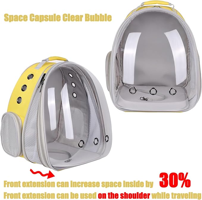 Front Extension Large Cat Backpack Carrier, Fit up to 20 lbs, Space Capsule Astronaut Bubble Window Pet Backpack to Transport Carry Large Cat and Small Puppy