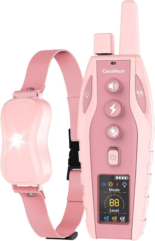 Dog Shock Collar with Remote Control - 3300Ft Dog Training Collar for Dogs 60-100lbs Waterproof, Adjustable E Collar Beep Shock Vibration Modes with Flash Light for Small Medium Large Dogs