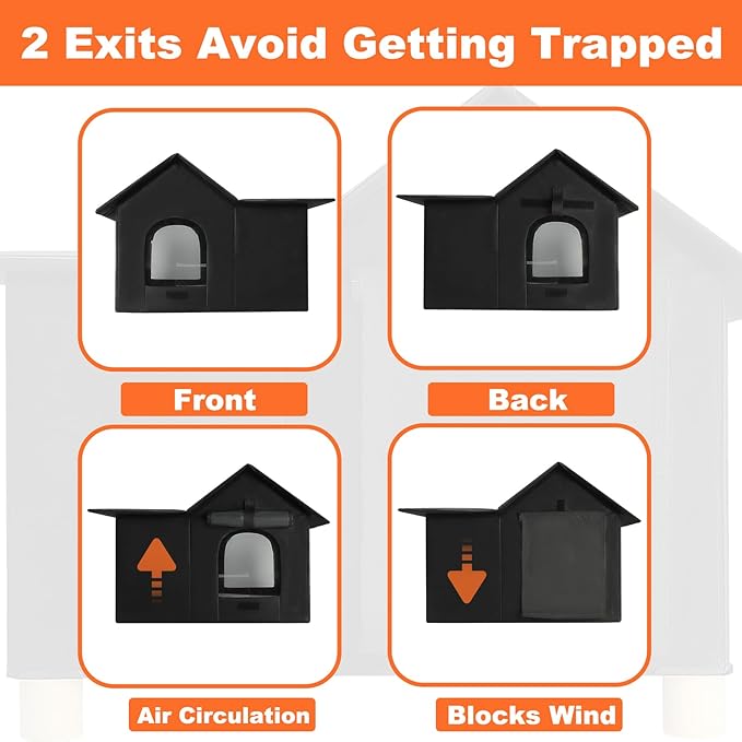Large Heated Cat House for Outdoor Cats in Winter, Weatherproof Feral Cat Shelter with 2 Pads, Collaspable Insulated Cat Kennel Outside Stray Cat Hut for Wild Small Animal Rabbit