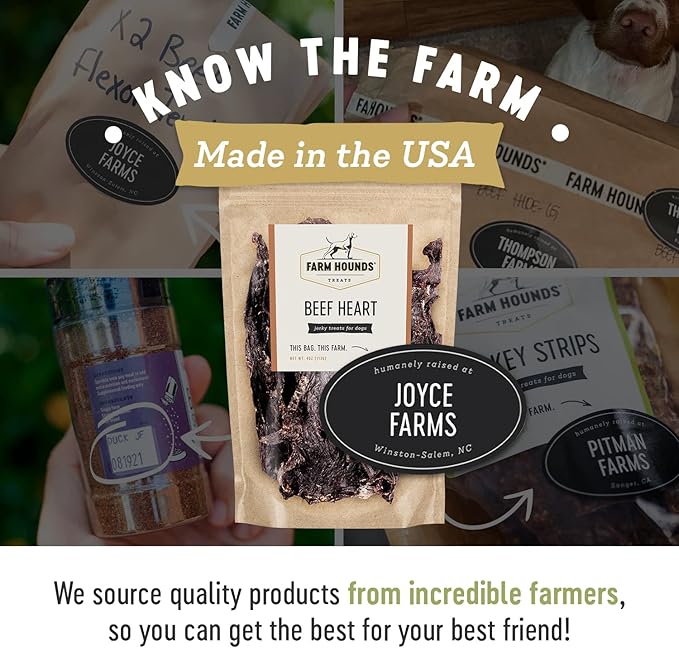 Farm Hounds - Beef Heart - Premium Natural Beef Heart Jerky For Dogs - Made From 100% Humanely Raised Cattle - Organ Treats - Great For Training & Treats - No Added Fillers - Made in USA - 4oz -1 Pack