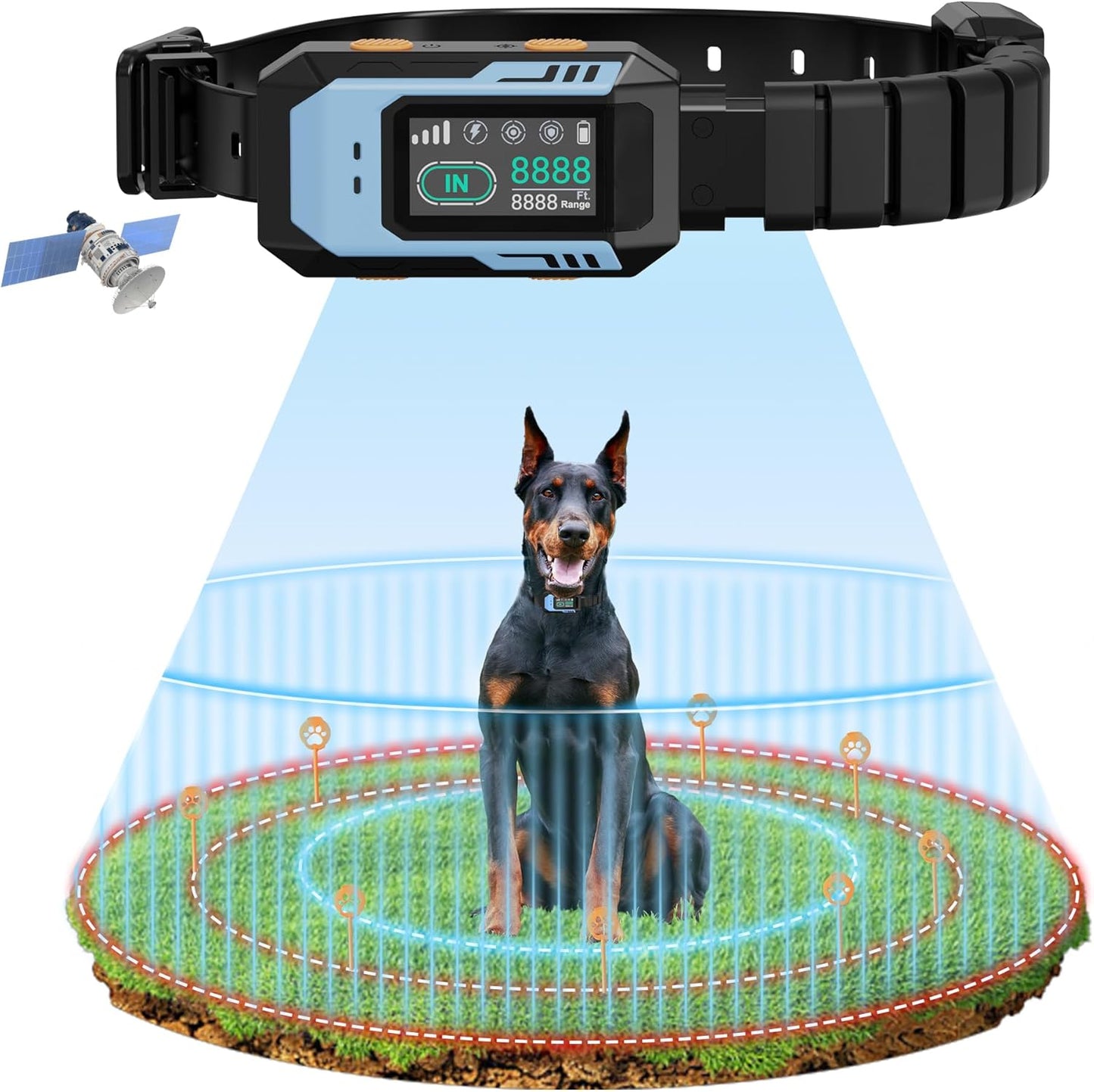 GPS Wireless Dog Fence – No-Wire Safe Zone + Waterproof Collar