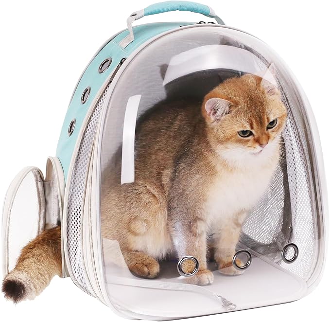 Front Expandable Cat Backpack Carrier, Fit up to 20 lbs, Space Capsule Bubble Window Pet Carrier Backpack for Large Fat Cat and Small Puppy