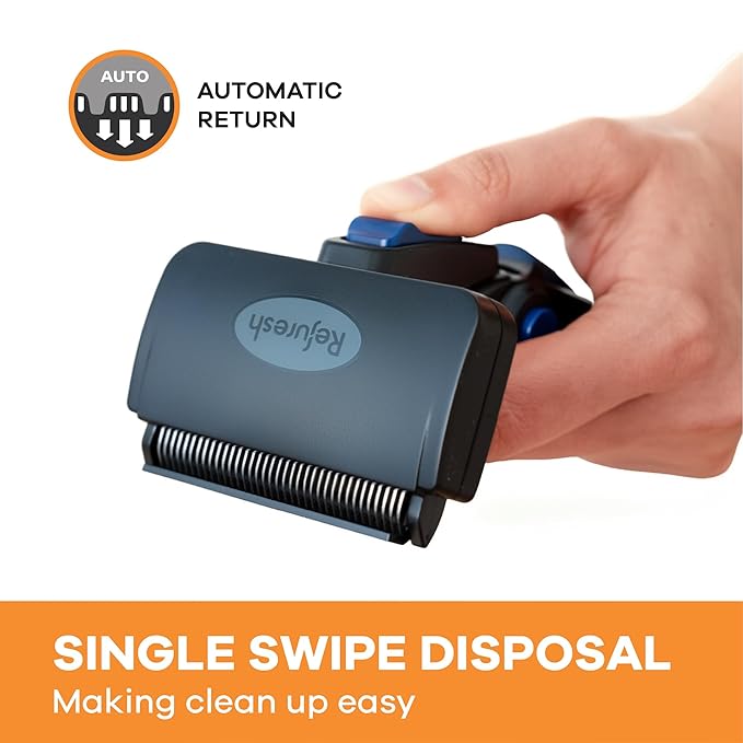 Deshedding Dog Brush for Short/Medium Hair (Medium,Blue) – Gentle Deshedding Tool for Dogs & Cats – Reduces Shedding, Without damaging Topcoat. Removes Loose Fur & Dead Undercoat.