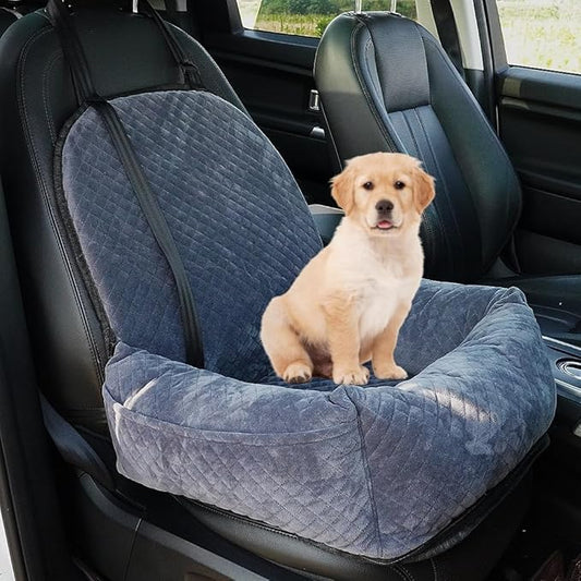 Luxury Dog Booster Seat - Safe & Comfortable Travel Bed for Small/Medium Dogs - Easy to Clean, Thickened Memory Foam Filling