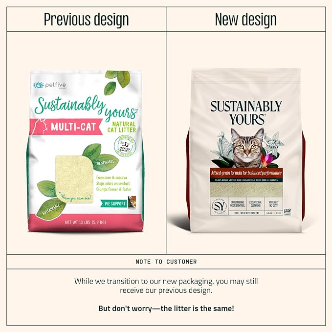 Sustainably Yours Cat Litter, Mixed-Grain Formula 10 lbs
