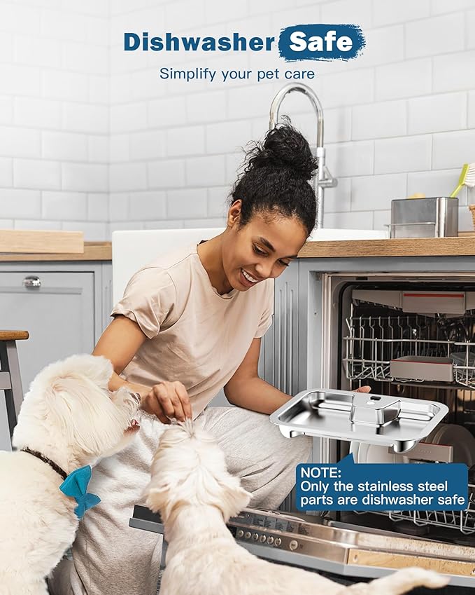 Large Dog Water Fountain Stainless Steel,3 Gallon Extra Big Pet Water Fountain for Large Dogs with 4 Filters,Automatic Dog Bowl Dispenser,Easy to Clean,Quiet Pump