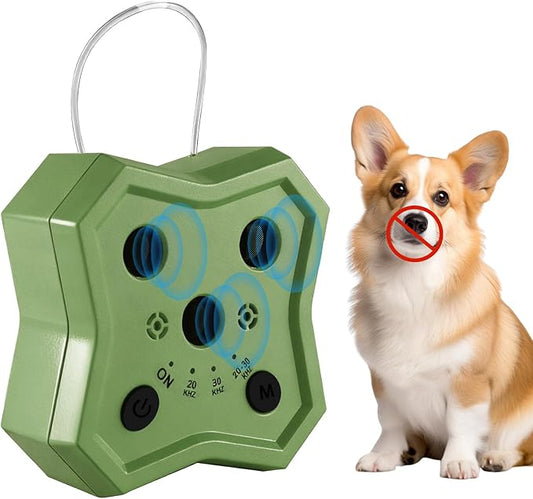 Anti Barking Device for Dogs: Ultrasonic Dog Bark Deterrent Devices with 3 Training Modes 50 FT | Dog Barking Silencer Bark Box for Indoor Outdoor | Stop Barking Control Device for Dogs (Green)