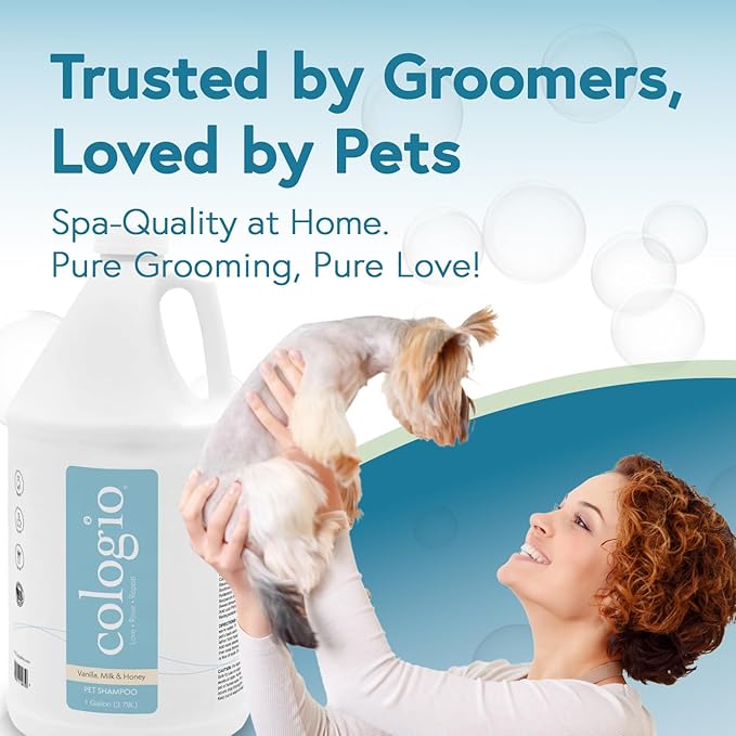 Dog Shampoo with Manuka Honey – Odor Eliminator & Itch Easing for Dry, Sensitive Skin – Gentle & Moisturizing Groomer-Developed Formula – Paraben-Free, Made in USA - 1 Gallon