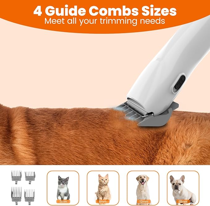 Dog Grooming Vacuum, Dog Grooming Kit with Pet Clippers, 12,000Pa Pet Hair Grooming Vacuum for Dogs, Vacuum Brush for Shedding Grooming, Low Noise Home Cleaning Tool in 1, PG10 Black