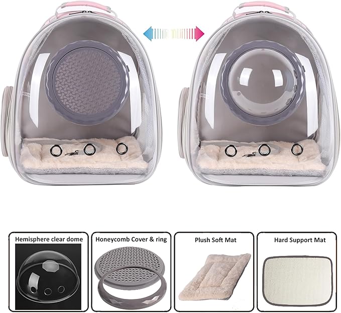 Cat Backpack Carrier, Space Capsule Astronaut Clear Bubble Front Extension to Carry Transport Cat Small Puppy Bunny, 20 Pounds Cat Bookbag