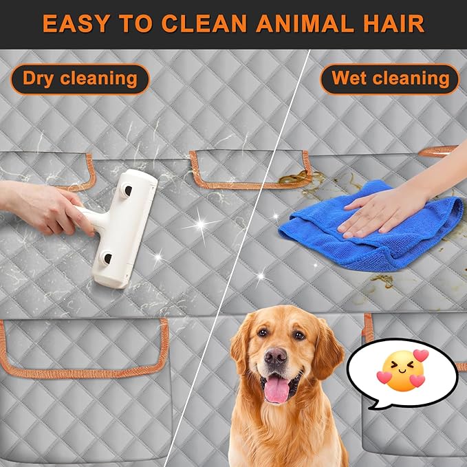 sportuli Dog Truck Rear Seat Cover Replce for Ford Maverick/Hyundai Santa Cruz, 600D Oxford Cloth Heavy Duty Waterproof Non Slip Pet Truck Back Bench Seat Cover