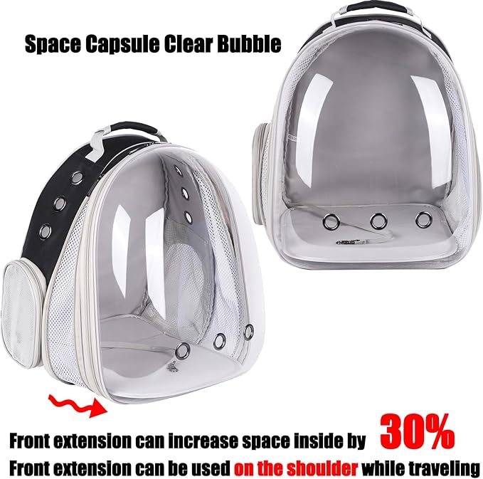 Front Expandable Large Cat Backpack Carrier, Fit up to 20 lbs, Space Capsule Bubble Window Pet Carrier Backpack for Large Fat Cat and Small Puppy