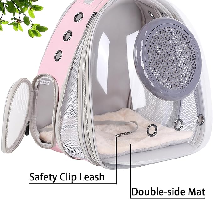 Cat Backpack Carrier, Space Capsule Astronaut Clear Bubble Front Extension to Carry Transport Cat Small Puppy Bunny, 20 Pounds Cat Bookbag