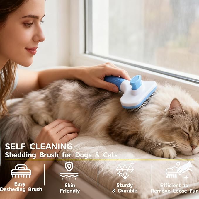 4PCS Pet Grooming Tools Dog Brush | Pet Grooming Rake | Dog Hair Remover | Dog Shampoo Brush 4-in-1 Pet Grooming Kit Suitable for detangling, Hair Removal, Bathing, and Massage