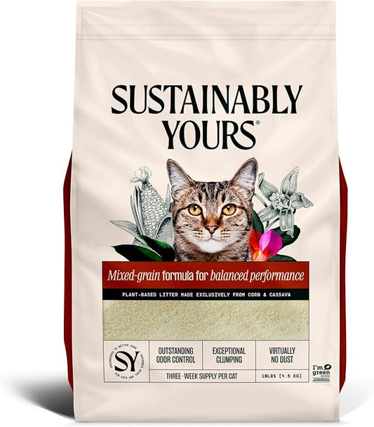 Sustainably Yours Cat Litter, Mixed-Grain Formula 10 lbs