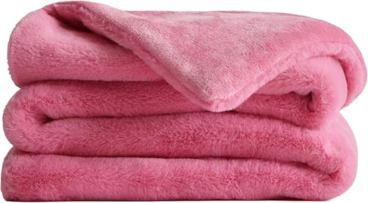 UnHide Lil’ Pet Marsh – Faux Fur Pet Blanket – Extra Soft, Lightweight, Washable Dog Blanket – Comfort and Protection for Couch, Crate, or Bed – Hot Pink