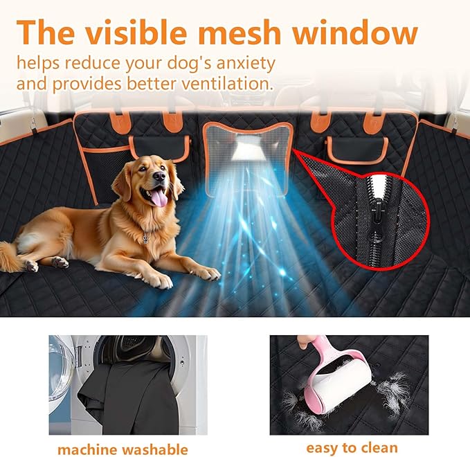 Back Seat Extender for Dogs,Dog Car Seat Cover for Back Seat with Hard Bottom Holds 500 lbs,Car Seat Protector,Waterproof Extender for Dogs,Pet Bed for Full Size F150/RAM1500/Silverado Crew Cab Pickup