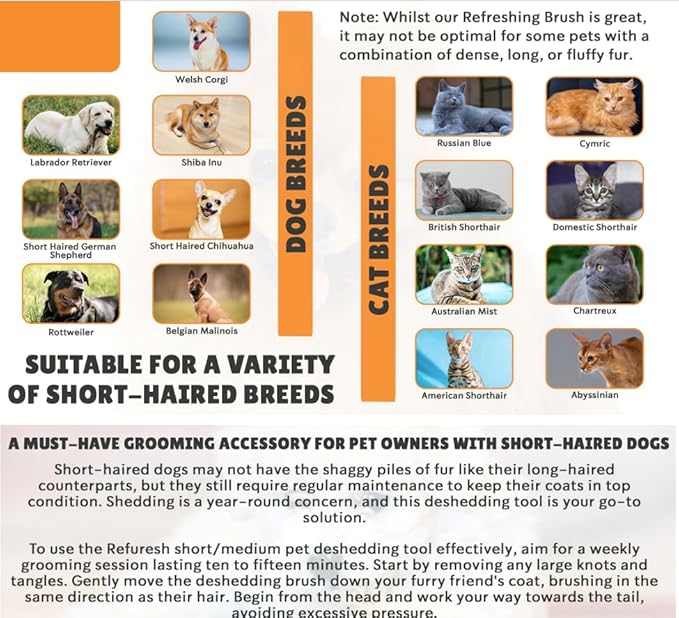 Deshedding Slicker Brush for Short Hair Dogs, Cats & Pets - Lightweight Brush for Shedding, Massaging & Grooming - Dematting Comb & Deshedder Supplies- large, red