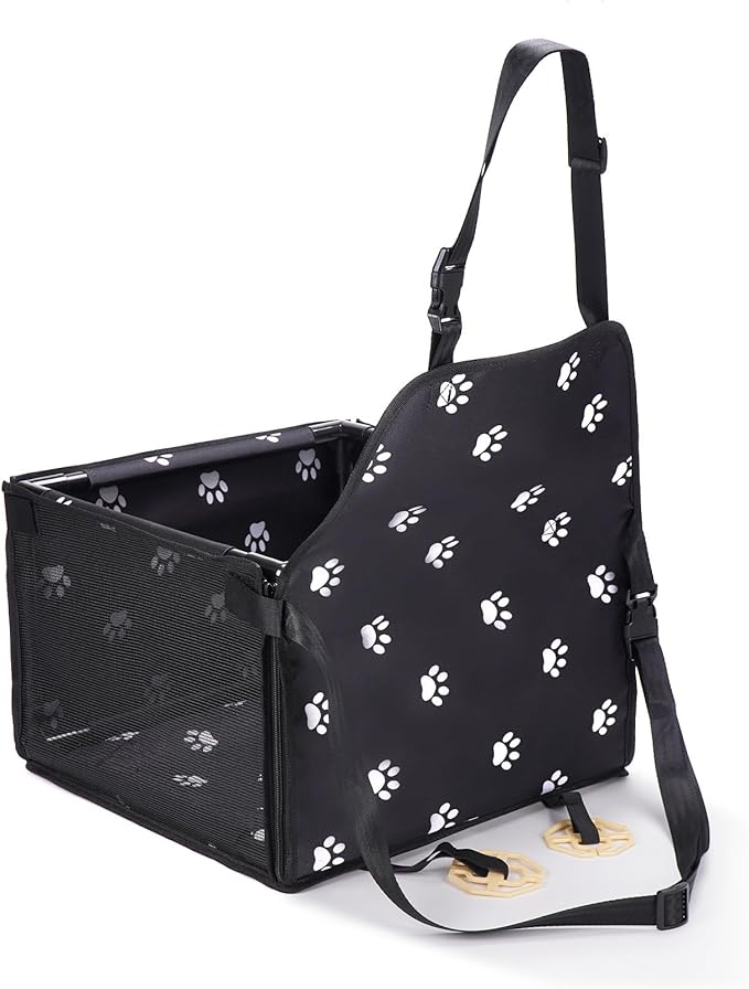 Small Dog Car Seats for Small Dogs,Portable Puppy/Pet Car Booster Seat with Clip-On Leash and Mesh Window for Pet Up to 11 lbs