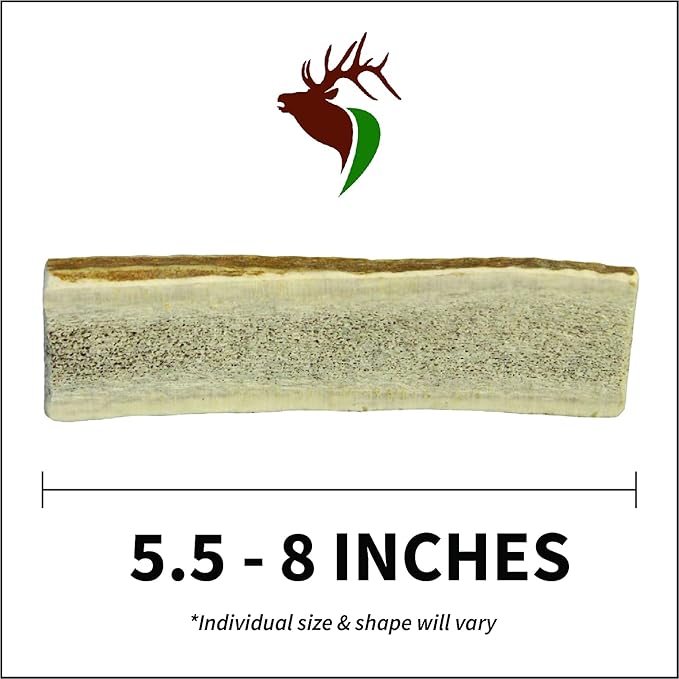 Medium Split Single Pack (for 20-40 lb Dogs and Puppies) Premium Grade Elk Antler for Dogs (1 Piece) Sourced in The USA