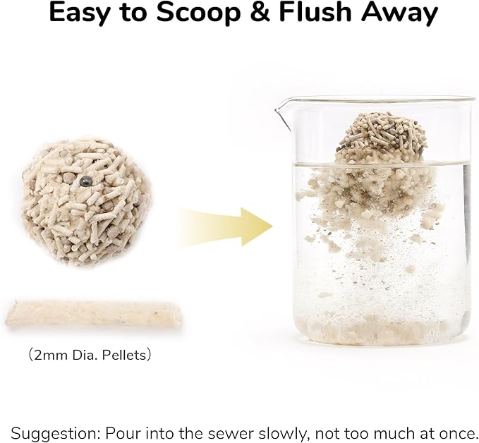 FUKUMARU Tofu Cat Litter, Strong Clumping Cat Litter Pellets, Effective Odor Control, Ultra Absorbent, Dust Free, Natural, Lightweight, Low Tracking, White Tea, 6lb x 3 Bags