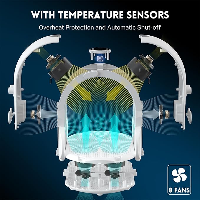 Foldable Automatic Pet Dryer Box for Cats and Small Dogs,Ultra Quiet Cat Hair Dryer with 8 High Velocity Fans 360 Drying Temperature Control 4-Speed Settings Timer Smart Pet Drying Box