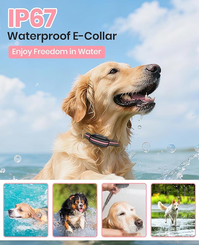 2-in-1 Bark Collar & Shock Collar for Dogs, 3300Ft Dog Training Collar with Remote 2 Pack - Anti Bark/Beep/Vibration/Shock 4 Modes, IP67 Smart Dog E Collar with 5 Adjustable Sensitivity for All Breeds