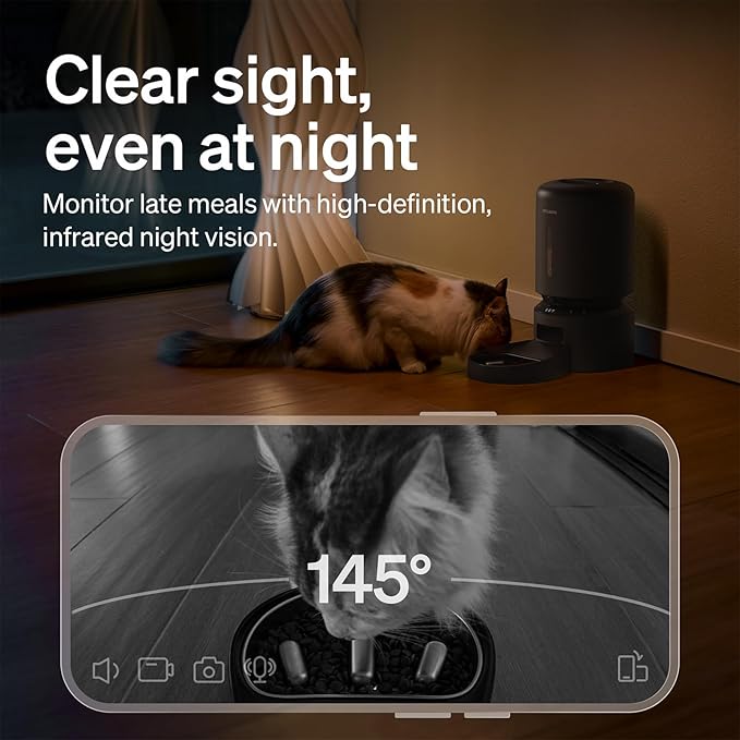 PETLIBRO Automatic Dog Feeder with Camera, Auto Cat Food Dispenser Slow Feeders Dogs Bowl, 1080P HD Video with Night Vision, 5G WiFi with 2-Way Audio, Stainless Steel Slow Food Tray