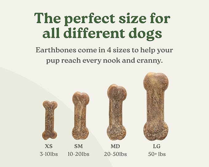 Earthbones Dental Chews for Dogs 3-10lbs, 30 Bones