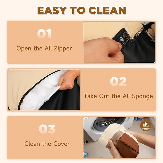 Dog Car Seats for Small Dogs, Waterproof Puppy Car Seat with Side Handles and Large Pockets, Clip-On Safety Leash and PP Cotton Filling, Pet Booster Seat for Small Dog up to 25lbs (Apricot)